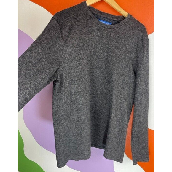 Vince Camuto Long Sweater Mens Large Gray Crew Neck Classic Basic Viscose Cotton - Picture 3 of 7